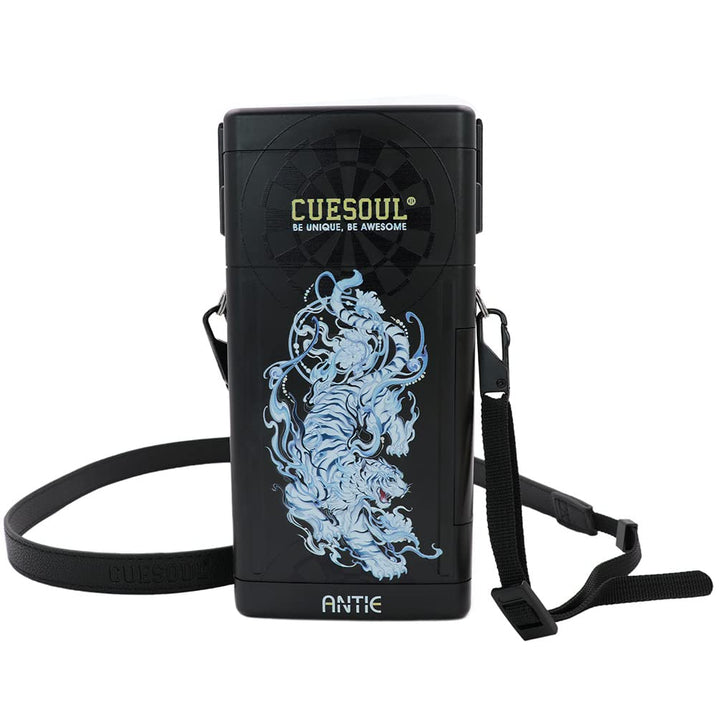 CUESOUL ANTIE Hard Dart Case, Hält 6 Steeldarts/Soft Tip Darts und zusätzliches Zubehör, mit Vier my