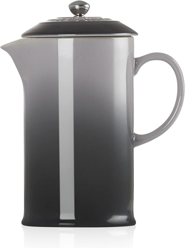 Le Creuset Kaffee-Bereiter/French Press mit Edelstahl-Presseinsatz, 800 ml, Steinzeug, Flint