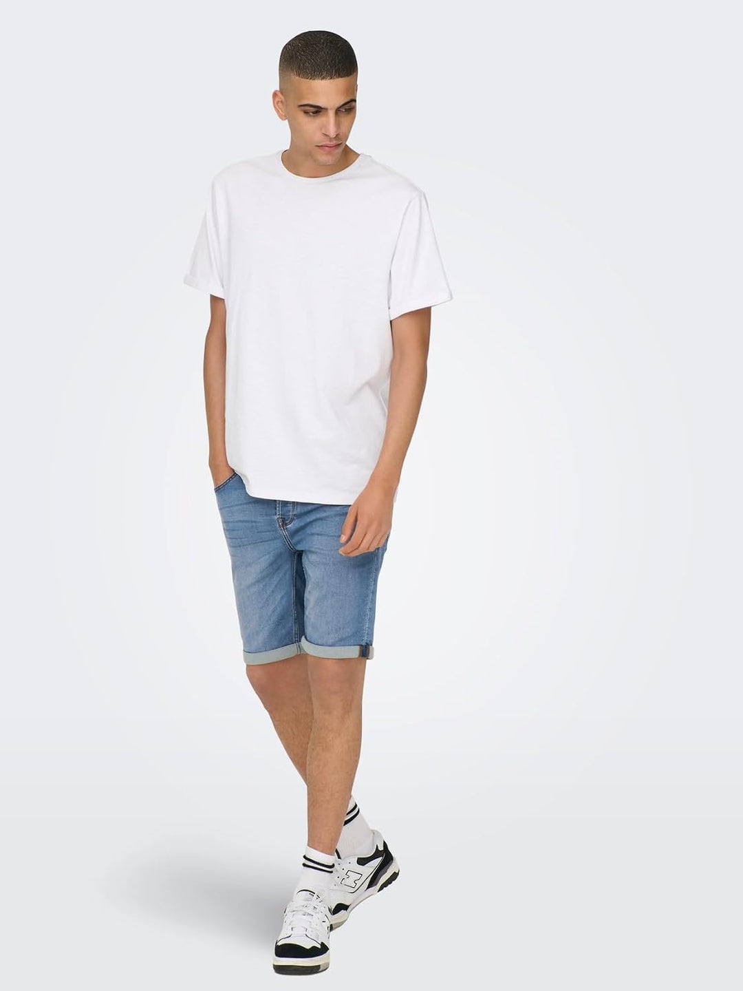 Herren O&amp;S Denim Capri Jeans Shorts 3/4 Bermuda Pants Sommer Hose Kurze Freizeit Trousers ONSPLY XS