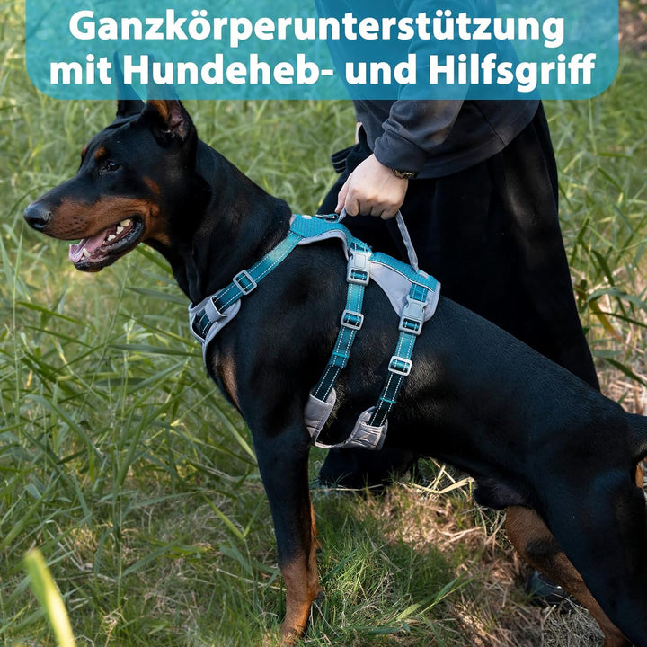 Huntboo Sicherheitsgeschirr Hund Ausbruchsicher, Panikgeschirr für Hunde, Reflektierendes Geschirr H
