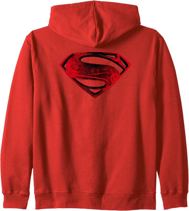 Superman Man of Steel Red and Black Glyph Kapuzenjacke