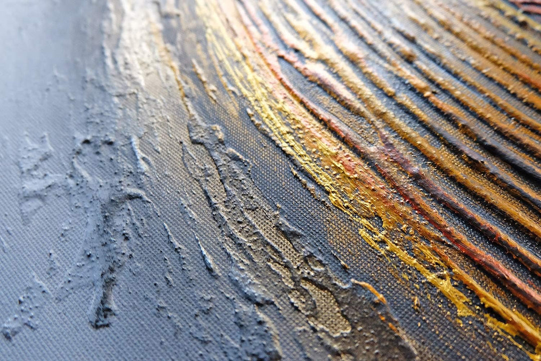 Monica Mirafiori I 100% HANDGEMALT I Gemälde Gold Rings 100x70cm | Gemälde Handgemalt | Acrylgemälde