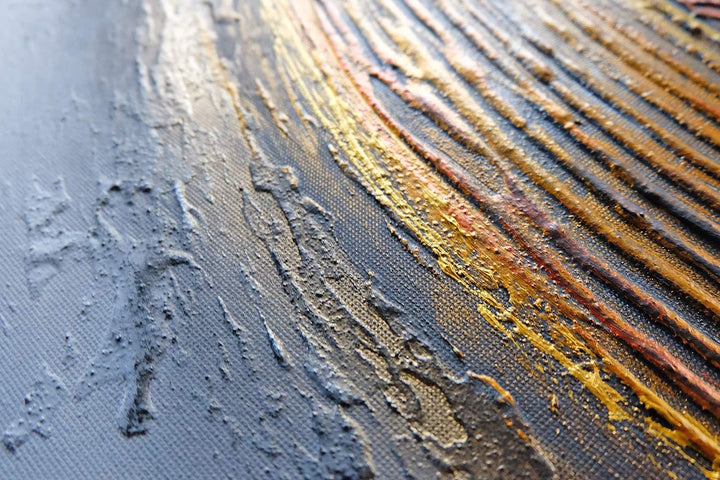 Monica Mirafiori I 100% HANDGEMALT I Gemälde Gold Rings 100x70cm | Gemälde Handgemalt | Acrylgemälde