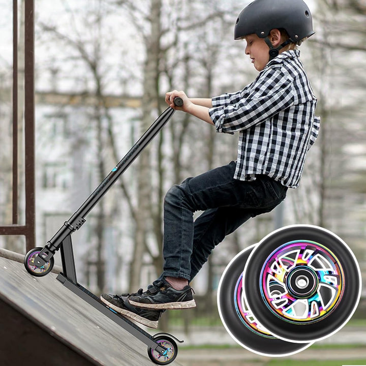 Stunt Scooter Rollen, 2 PCS scooter Ersatzräder 88A mit ABEC-9 Lager Aluminium Speichenkern, Ersatzr