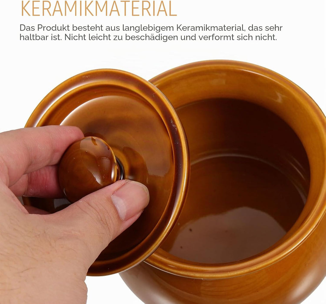 Keramik Suppengeschirr 500 ml mit Deckel Kompakter Suppentopf für Eintöpfe und Gerichte Robustes Mat