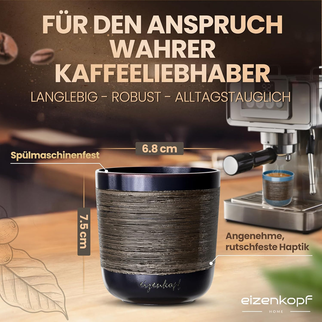 Design Espressotassen Set aus Handarbeit [4x160ml] für exklusiven Geschmack & Ihren individuellen St