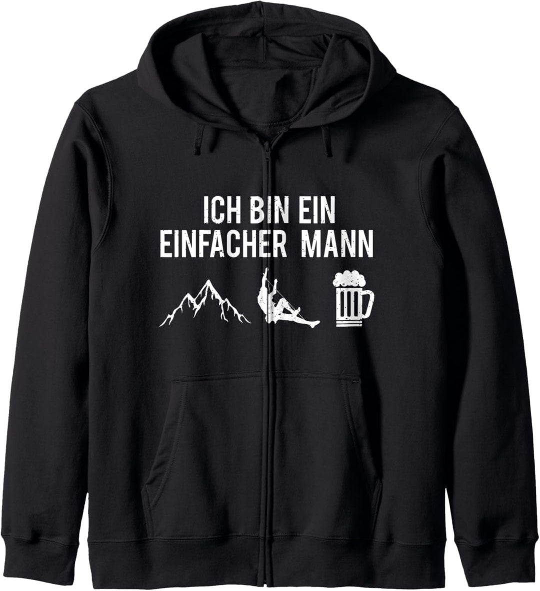Ich Bin Ein Einfacher Mann Berge Kletterer Climbing Bier Kapuzenjacke