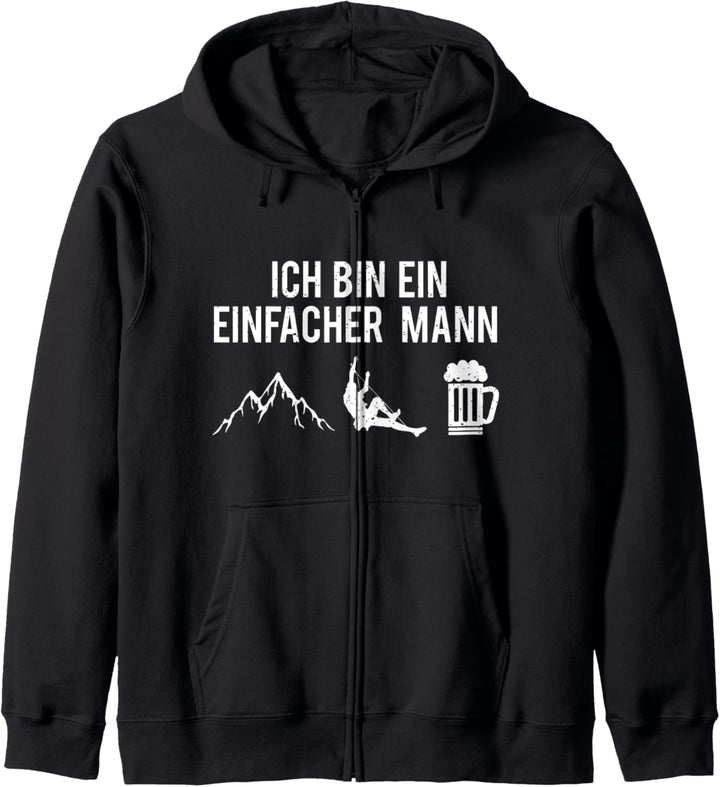 Ich Bin Ein Einfacher Mann Berge Kletterer Climbing Bier Kapuzenjacke
