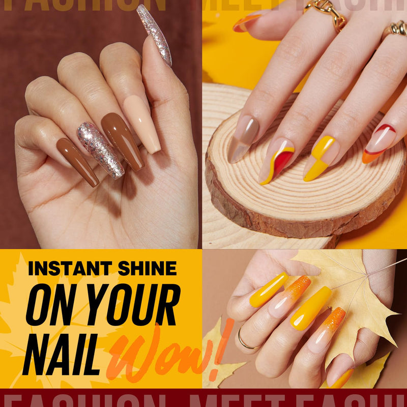 MEFA Shellac Set Starterset mit Lampe 6W,12 Farben UV Nagellack Set Gelnägel Starterset Gelb Orange
