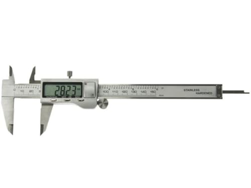 PEREL - 3472B Edelstahl Schieblehre mit Digitaler Anzeige, 150 mm Länge, 0,01 mm Auflösung (20-er pa
