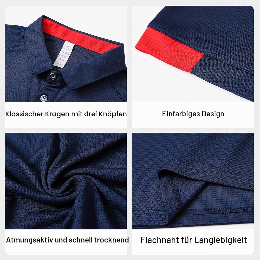 3er Pack Poloshirt Herren Kurzarm Schnelltrocknend Atmungsaktives Tennis Poloshirt Herren Sommer Spo