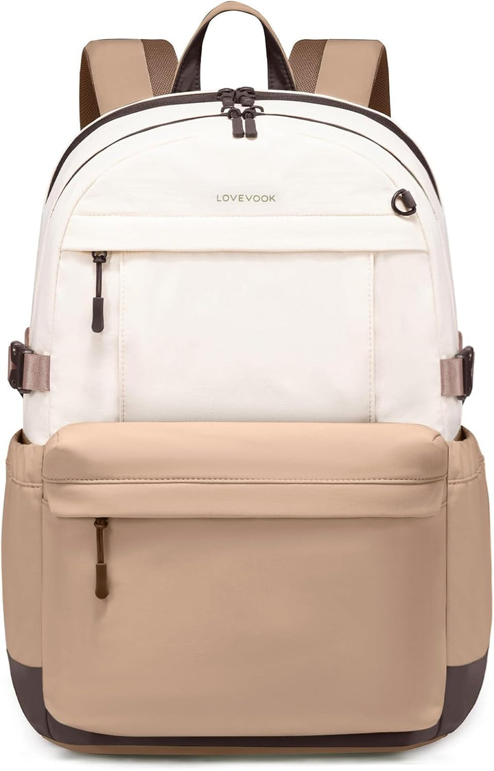 LOVEVOOK Rucksack Damen, 17,3 Zoll Laptop Schulrucksack Teenager mit grossem Fach für Trinkflaschen,