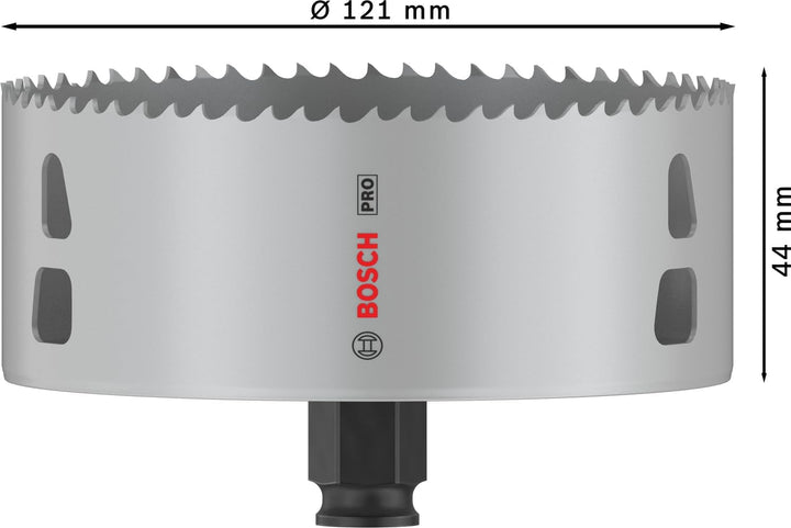 Bosch 1x PRO Multi Material Power Change Plus Lochsäge (für Weichholz, Trockenbauwand, Ø 121 mm, Pro