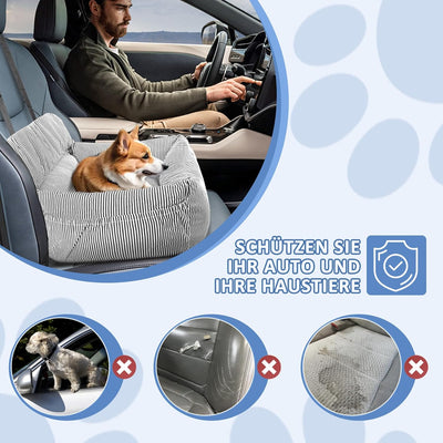 CALIYO Hunde Autositz, Sicherheitsgurt - Waschbarer Autositz Hund in Schwarz/Weiss für Kleine, Mittl