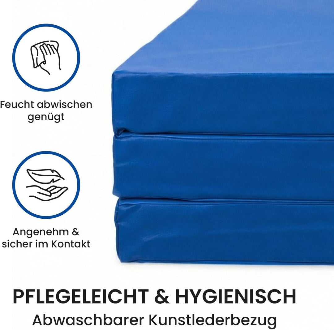 Jeflex - klappbare Weichbodenmatte &amp; Turnmatte 150 x 100 x 8 cm MADE IN GERMANY/Gymnastikmatte tragb