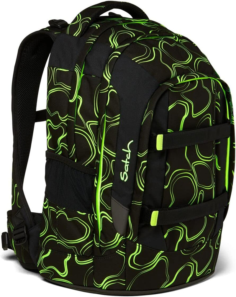 satch Pack Schulrucksack Set 3tlg. mit Sporttasche und Schlamperbox Green Supreme, Green Supreme