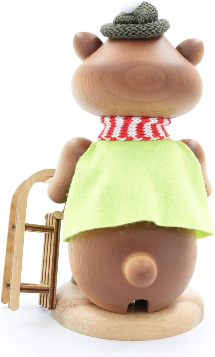 Kuhnert - Erzgebirgische Holzkunst Räuchermann Räucherfigur Hamster 18cm - Rodler, Rodler