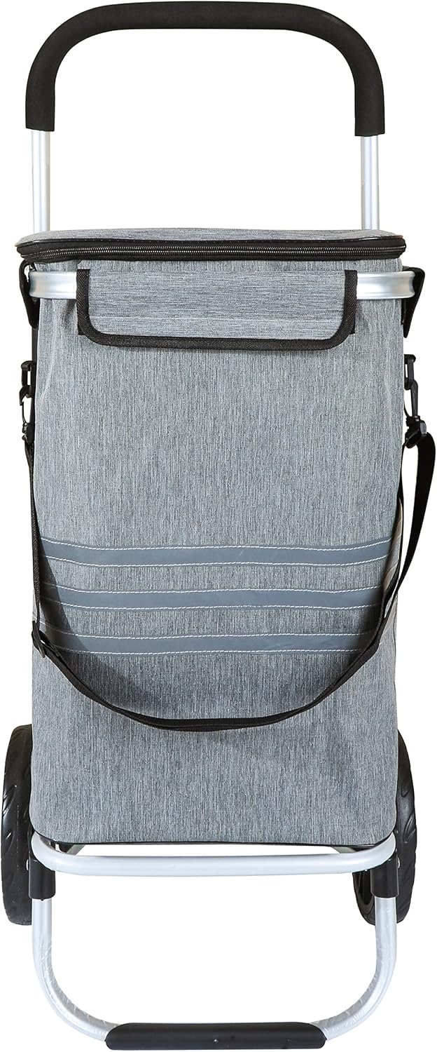 Ribelli Einkaufstrolley mit Kühlfach, Einkaufswagen Klappbar bis 45 kg, Hochwertiger Aluminium Rahme