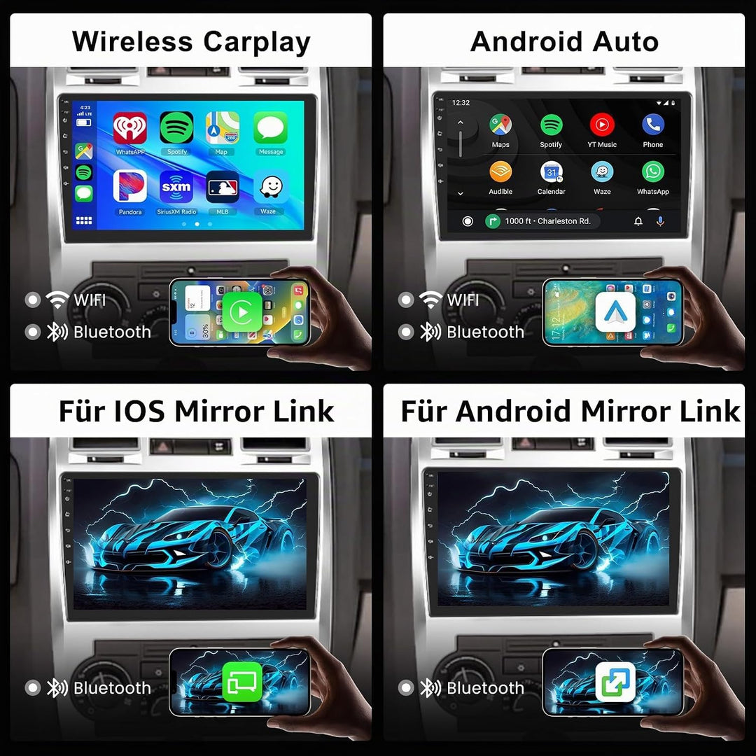 Hodozzy 2GB 64GB Autoradio für Chrysler 300 300C 2004-2011 Radio mit Wireless Carplay Android Auto M