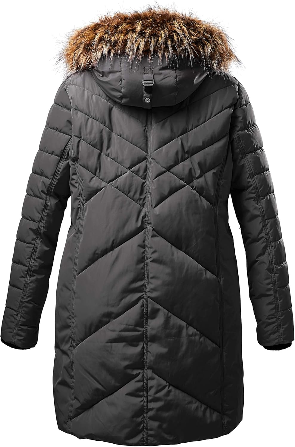 STOY Damen Wmn Quilted Prk D Parka In Daunenoptik Mit Abzippbarer Kapuze 52 anthrazit, 52 anthrazit