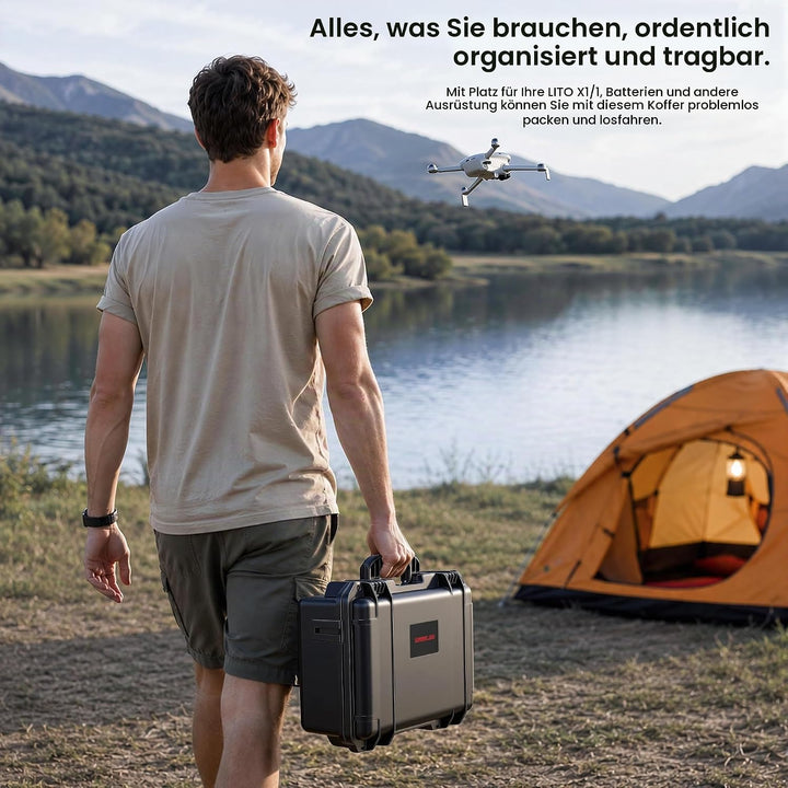 STARTRC Lito X1/1 Koffer, Wasserdichter Harter Tasche für DJI Lito X1/1 Fly More Combo Zubehör für D