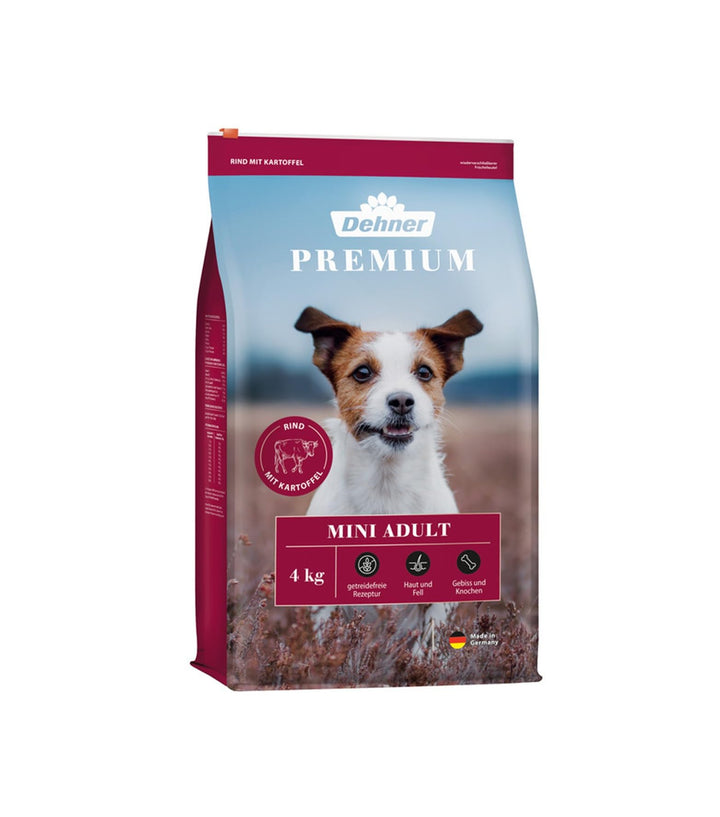 Dehner Premium Hundefutter, Trockenfutter getreidefrei, für ausgewachsene Hunde kleiner Rassen, Rind