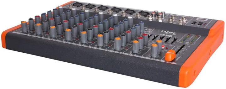 Ibiza - MX801 - Komplettes semiprofessionelles 6-Kanal-Mischpult (5-Band-Equalizer) mit MONO-, Mikro