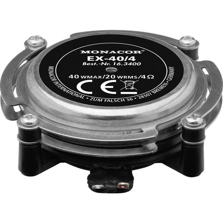 MONACOR 163400 EX-40/4 Koerperschall-Lautsprecher 40W 4â„¦ Metall, Schwarz 1St, 20 W