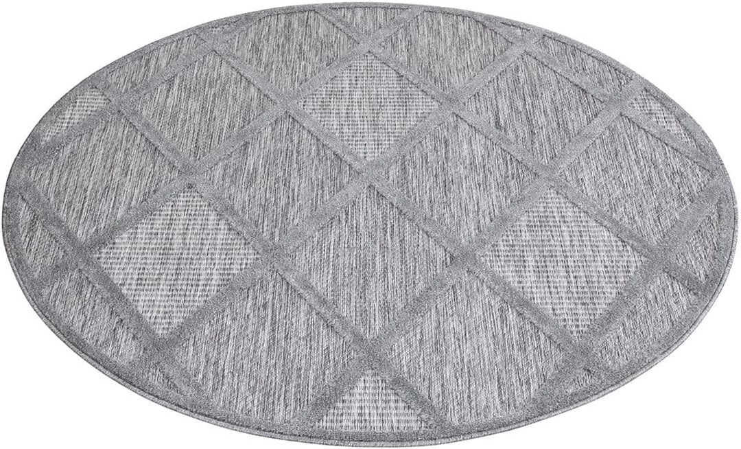 carpet city In-& Outdoor Teppich - Rund 200 cm - für Innen-& Aussenbereich - Wetterfest Balkon-Teppi