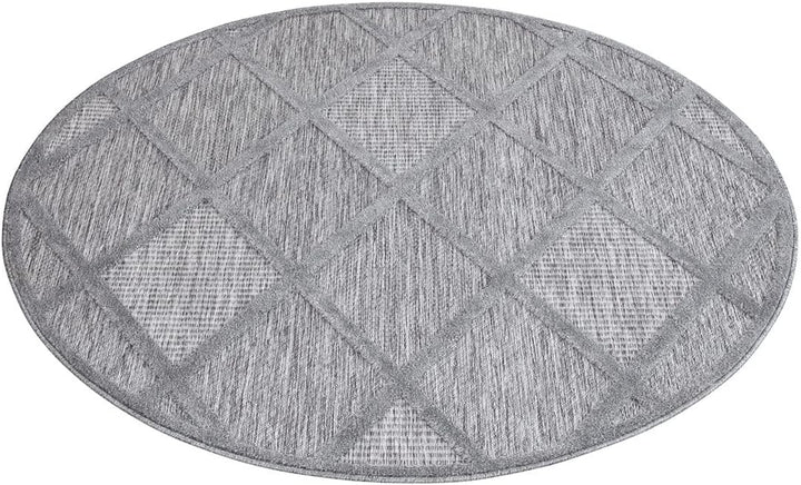 carpet city In-& Outdoor Teppich - Rund 200 cm - für Innen-& Aussenbereich - Wetterfest Balkon-Teppi