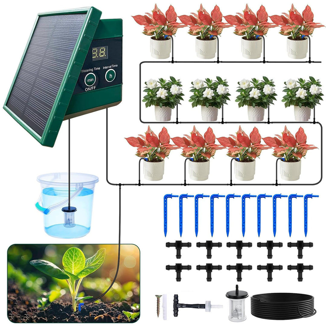 Solar Bewässerungssystem Balkon Garten Gewächshaus, Automatische Bewässerung Für Aussen Garten, Zeit