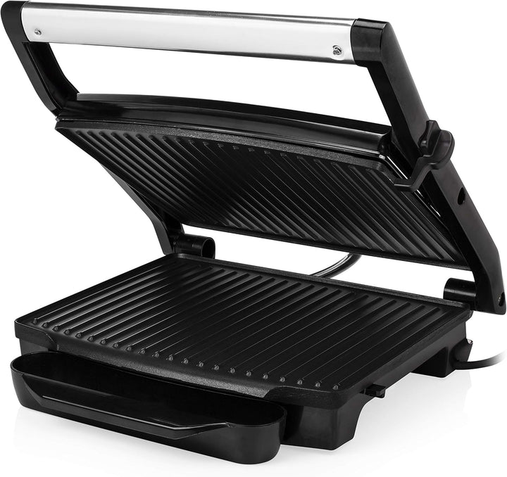Princess Kontaktgrill - Panini Grill mit Edelstahlasuführung, 2000 Watt, 0,75m Kabellänge, 30x24cm G
