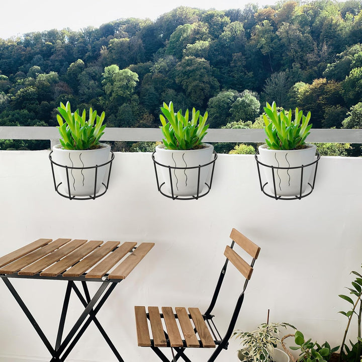 Cabilock 5 Stücke Blumentopf Halterung Balkongeländer Balkon Blumenständer Rack Pflanzkasten Balkonk