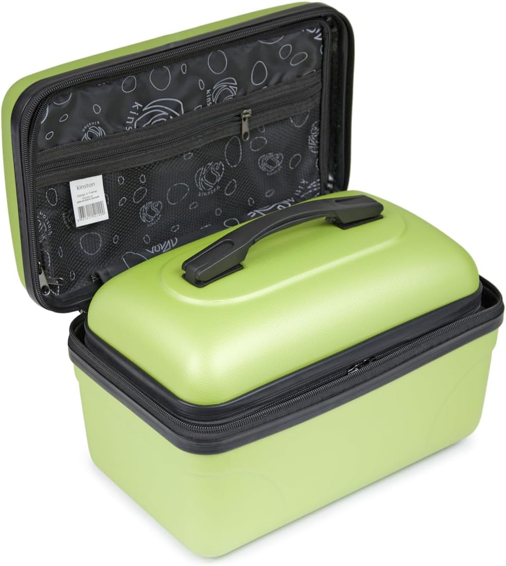 2er-Set Grosse starre Waschtisch-ABS-Schale - Kulturbeutel/Make-up-Etui 35 cm Grün, Grün