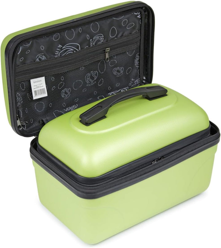 2er-Set Grosse starre Waschtisch-ABS-Schale - Kulturbeutel/Make-up-Etui 35 cm Grün, Grün