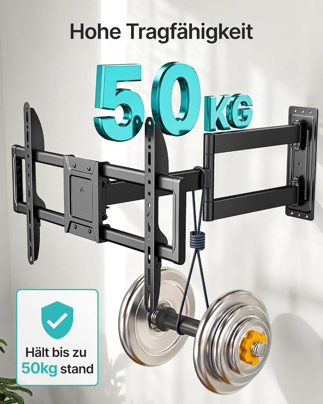 PEGZONE TV Wandhalterung Langarm 86-812mm 37-86" bis 50kg, VESA max.600x400 | Wandhalterung Fernsehe