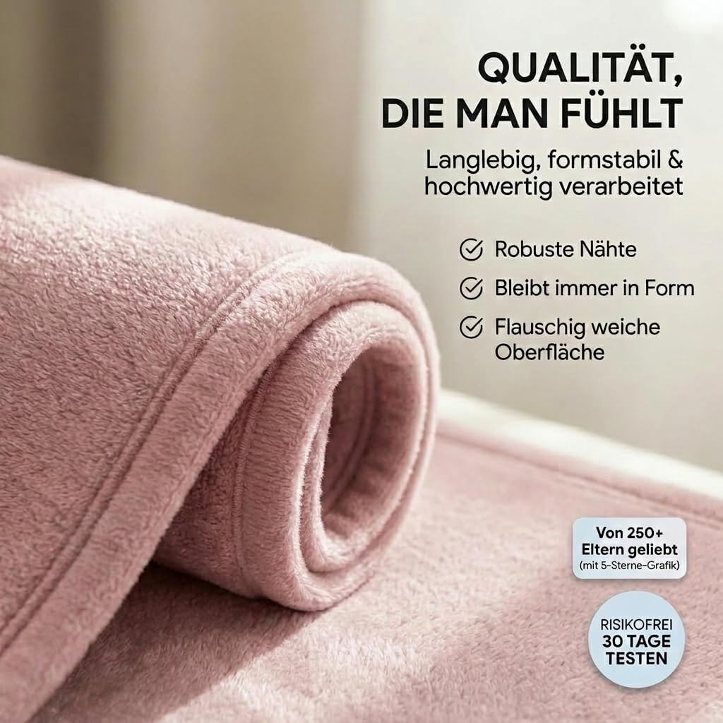 BabybeFun Krabbelmatte Baby - kuschelig weich - 3cm Dicke Spielmatte - schützt vor Stössen - Teppich