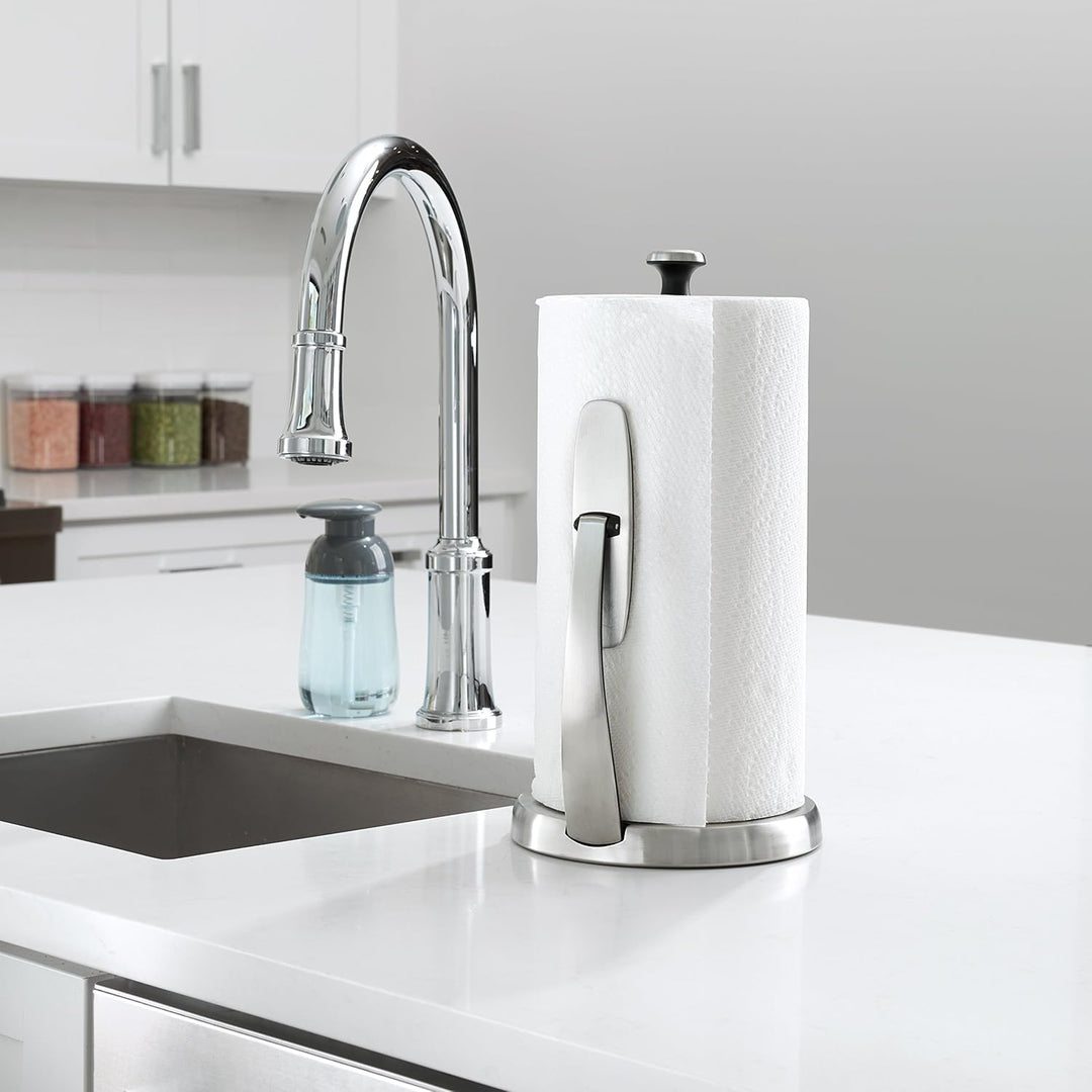OXO Good Grips SimplyTear Standing Paper Towel Holder, Brushed Stainless Steel Good Grips Simply Tea