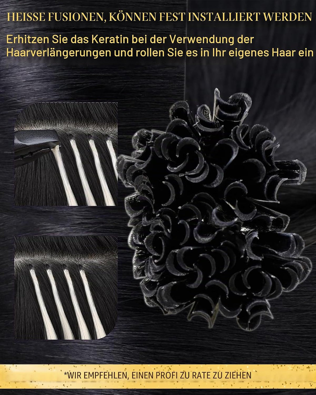 Hetto Bonding Extensions Echthaar Schwarz Extensions Echthaar Bondings Gerade Invisible Remy Haare P