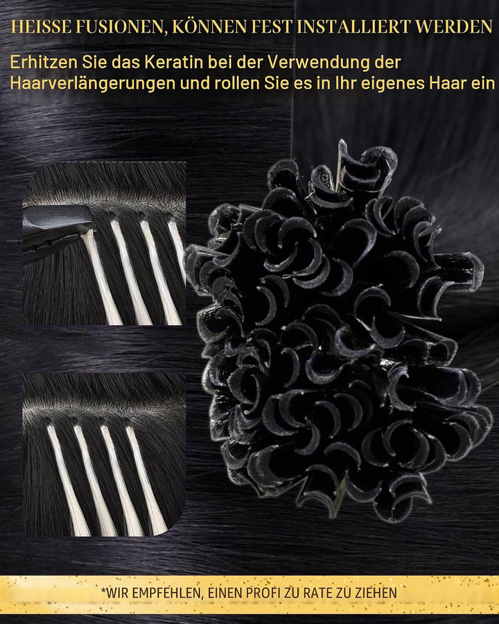 Hetto Bonding Extensions Echthaar Schwarz Extensions Echthaar Bondings Gerade Invisible Remy Haare P