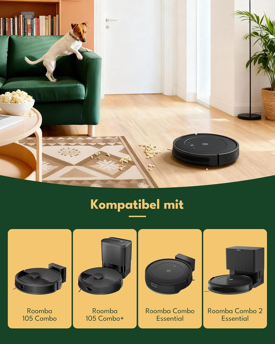 18 Stück Zubehörset für iRobot Roomba 105 Combo und Roomba Combo Essential Y0112,Y0110,Y0140,Y011240