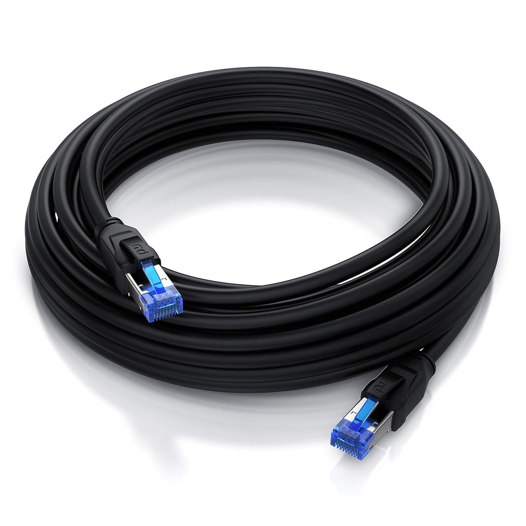 CSL - 15m CAT.8 Netzwerkkabel Outdoor 40 Gbits - LAN Kabel Patchkabel Datenkabel - CAT 8 High Speed