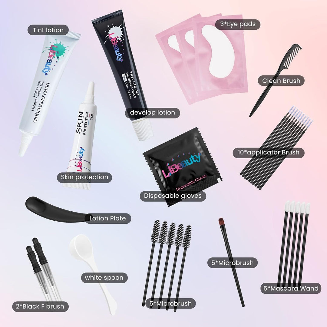 15ml Wimpernfarbe, Libeauty Augenbrauenfarbe Schwarz, Augenbrauen Kit, Grosse Kapazität, Wimpern Fär