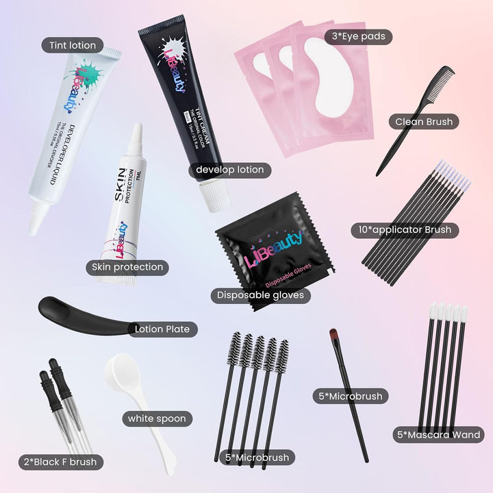15ml Wimpernfarbe, Libeauty Augenbrauenfarbe Schwarz, Augenbrauen Kit, Grosse Kapazität, Wimpern Fär