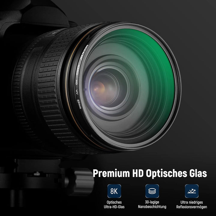 NEEWER 62mm CPL UV Filter Set, Zirkular Polfilter(Polarisationsfilter)/UV Schutz Objektivfilter Set