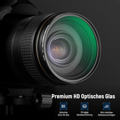 NEEWER 62mm CPL UV Filter Set, Zirkular Polfilter(Polarisationsfilter)/UV Schutz Objektivfilter Set