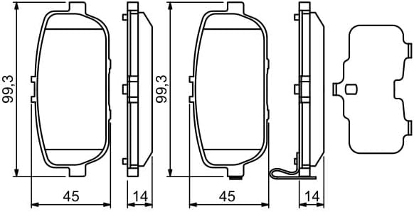 Bosch BP1136 Bremsbeläge - Hinterachse - ECE-R90 Zertifizierung - vier Bremsbeläge pro Set