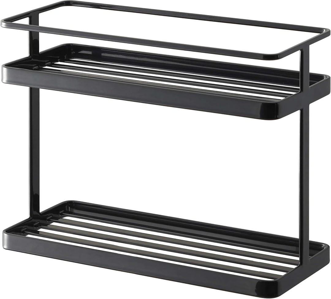 Yamazaki Home Countertop Gewürzablage und Organizer | Stahl, Einheitsgrösse, Schwarz, Schwarz