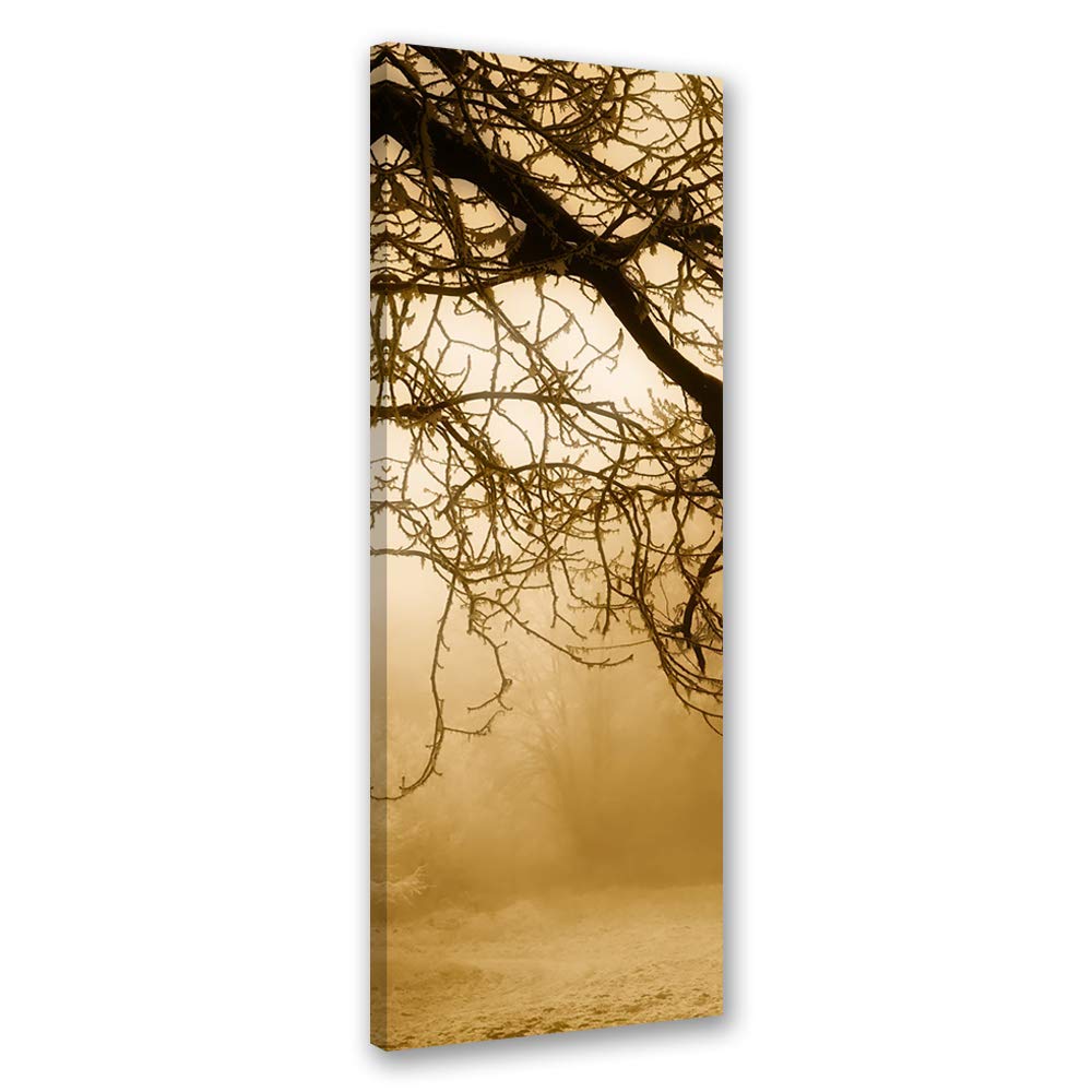 Feeby Vlies Leinwandbild Waldlichtung 60x150 cm Wand Bild Kunstdruck Deko Wohnzimmer Wohnungs Deko N