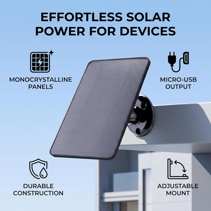 Solarpanel, Wasserdichtes 10-W-Akkuladegerät, Micro-USB-Kamera-Lade-Solarpanel mit 360° Verstellbare